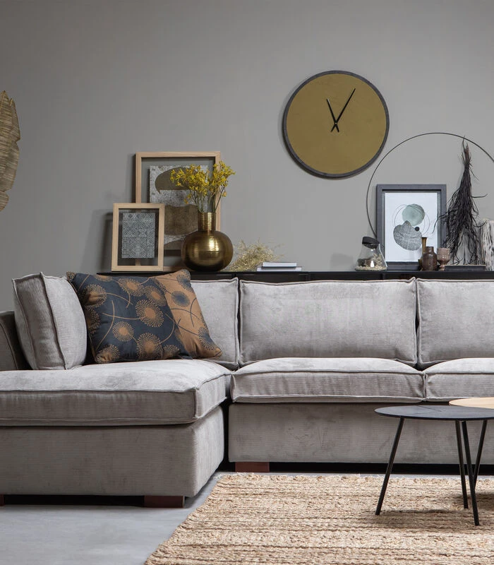 WOOOD Renske Wandklok - Velvet - Okergeel - 5x62x62 3 WOOOD Renske Wandklok - Velvet - Okergeel - 5x62x62 - Afbeelding 3