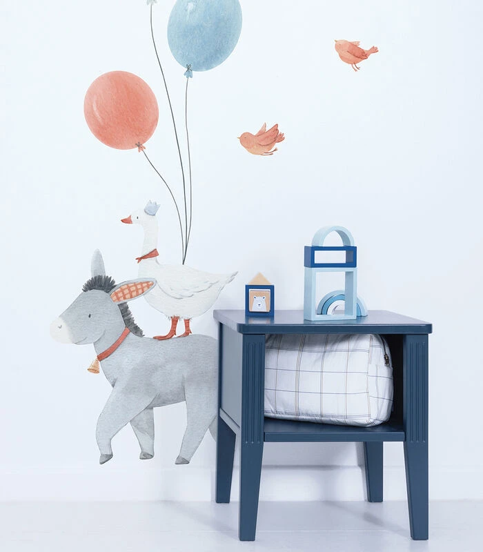 GENTLE FRIENDS Muursticker Kinderkamer - Ezel En Ballonnens 45x118cm 2 GENTLE FRIENDS Muursticker Kinderkamer - Ezel En Ballonnens 45x118cm - Afbeelding 2