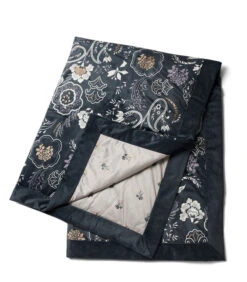 Plaid D'amour Clara Throw Blue 170x130 - Polyester, Velvet - (LxBxH) 170.0x130.0x1.0 Cm