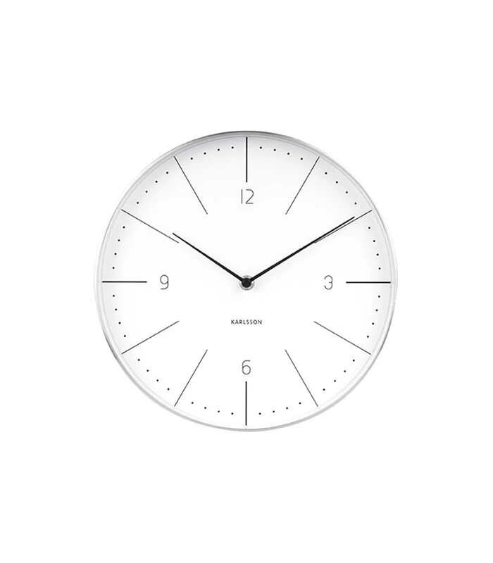 Karlsson Wandklok Normann Numbers - Wit - Ø27,5cm 1 Karlsson Wandklok Normann Numbers - Wit - Ø27,5cm