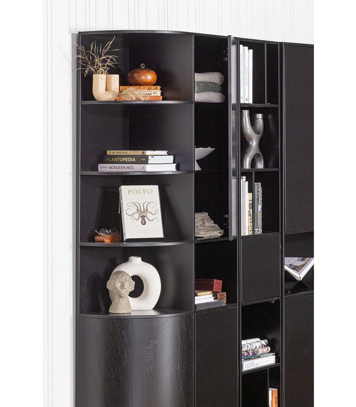 Exclusive Finca Open Vakkenkast - Zwart - 210x40x40 2 Exclusive Finca Open Vakkenkast - Zwart - 210x40x40 - Afbeelding 2