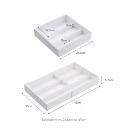 Yamazaki Extendable Drawer Organizer With Slide - Tower - White -Dagelijkse Boodschappen Winkel f87e7159d8ba4919b8153cbe63a8869d