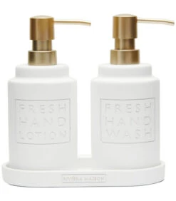 Zeeppomp, Handzeep & Dispenser Handlotion Set - Fresh - Wit - 380 ML