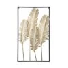 PRESENT TIME Muurkunst Feathers - IJzer, Goud - 89x53x1,5cm