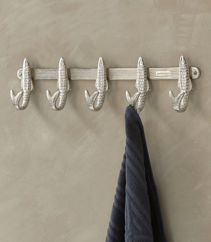 Wandkapstok, Vissen Kapstok, 10 Ophanghaken - De Pêche Coat - Zilver 2 Wandkapstok, Vissen Kapstok, 10 Ophanghaken - De Pêche Coat - Zilver - Afbeelding 2